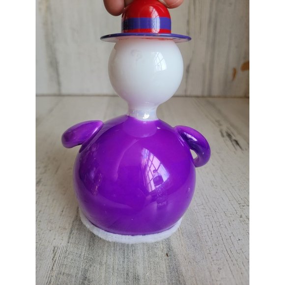 Red Hat Society AS IS glass snowman purple coat ornament Xmas - Picture 7 of 11